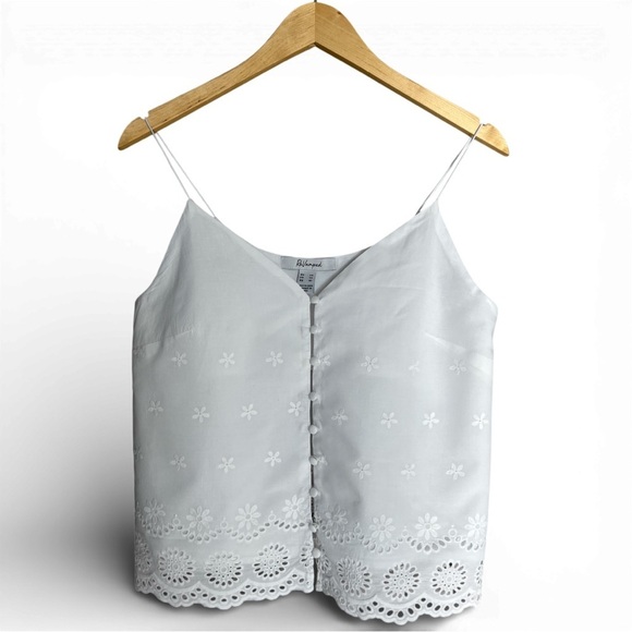 Revamped Tops - Revamped White Embroidered Camisole Top